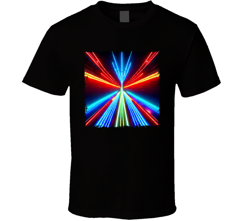 Neon Light Rays T Shirt