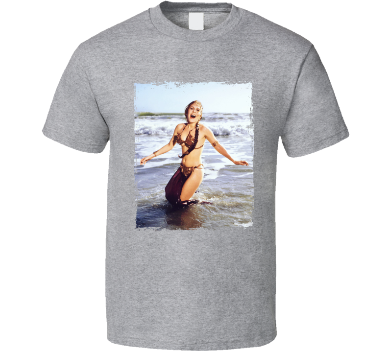Carrie Fisher Gold Bikini Star Wars Movie Fan T Shirt