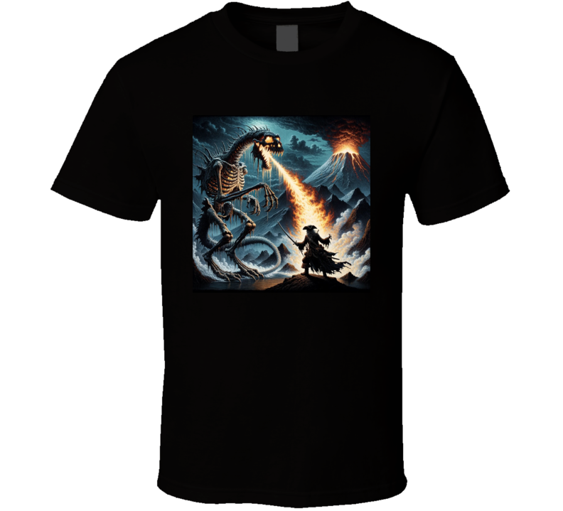 Fire Breathing Ghost Dragon Pirate Volcanoes T Shirt