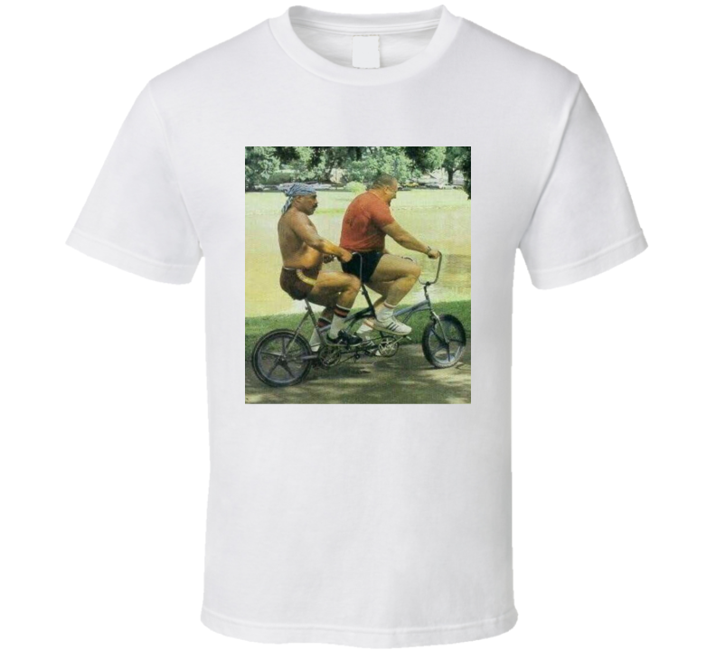 Iron Sheik Nicolai Volkoff Bike Riding Funny Wrestling Classic T Shirt
