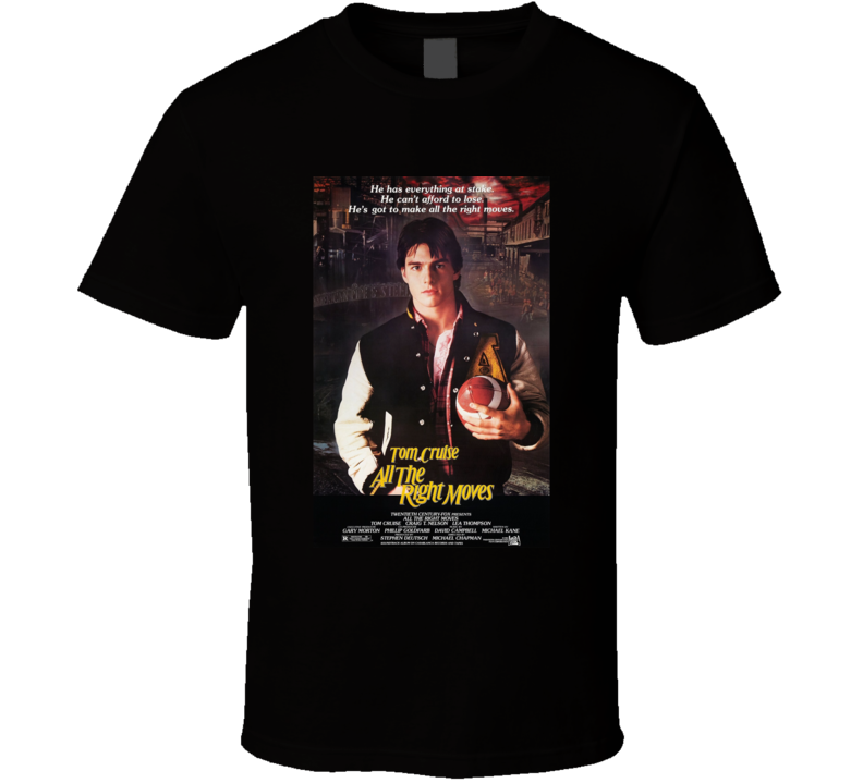 Tom Cruise All The Right Moves 80s Classic Movie T Shirt