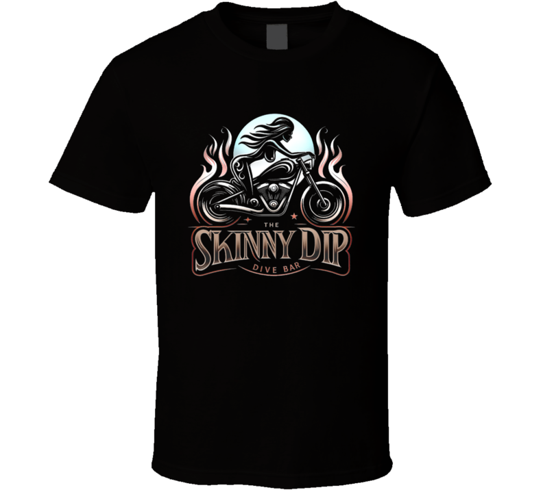 The Skinny Dip Dive Bar Faded Food Drinks T Shirt