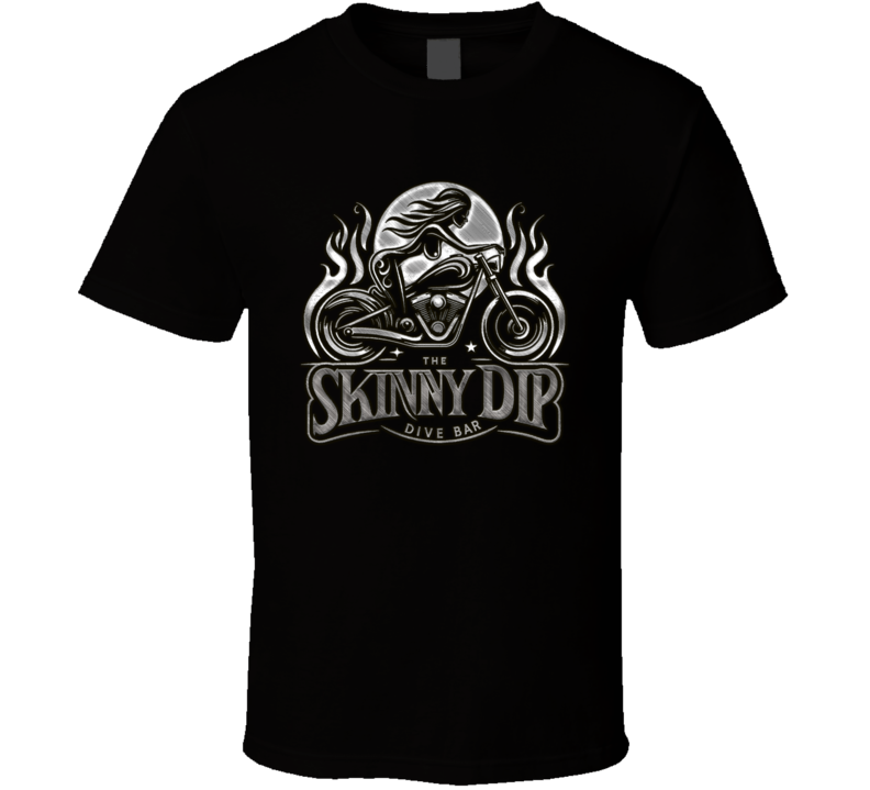 The Skinny Dip Dive Bar Brushed Steel Food Drinks T Shirt