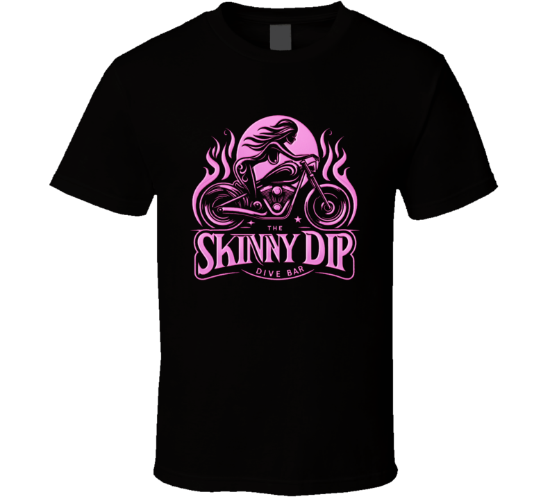 The Skinny Dip Dive Bar Pink Food Drinks T Shirt