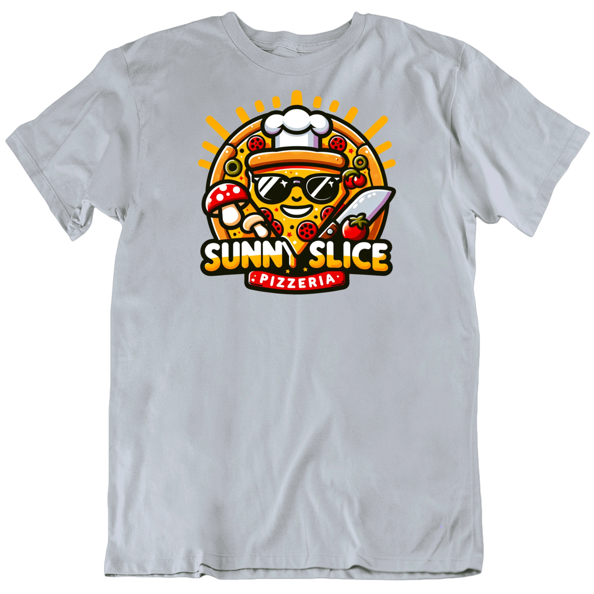 Sunny Slice Pizzeria Restaurant Food Funny T Shirt