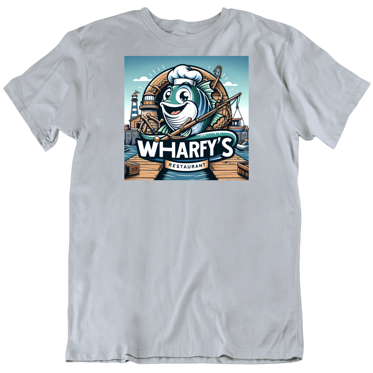 Wharfy's Seafood Restaurant Food Funny T Shirt