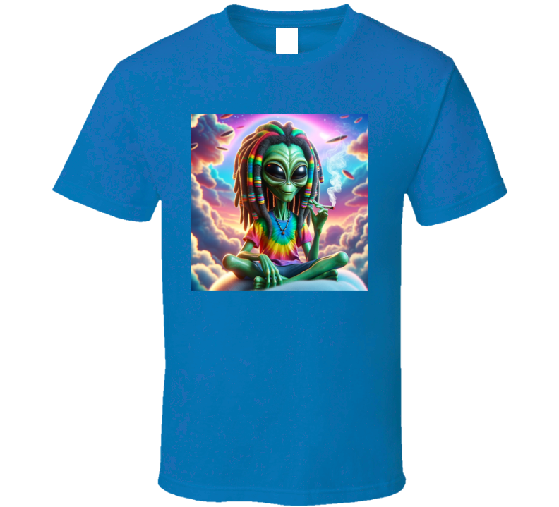 Stoned Alien Rasta Hippie Funny Parody Peace T Shirt