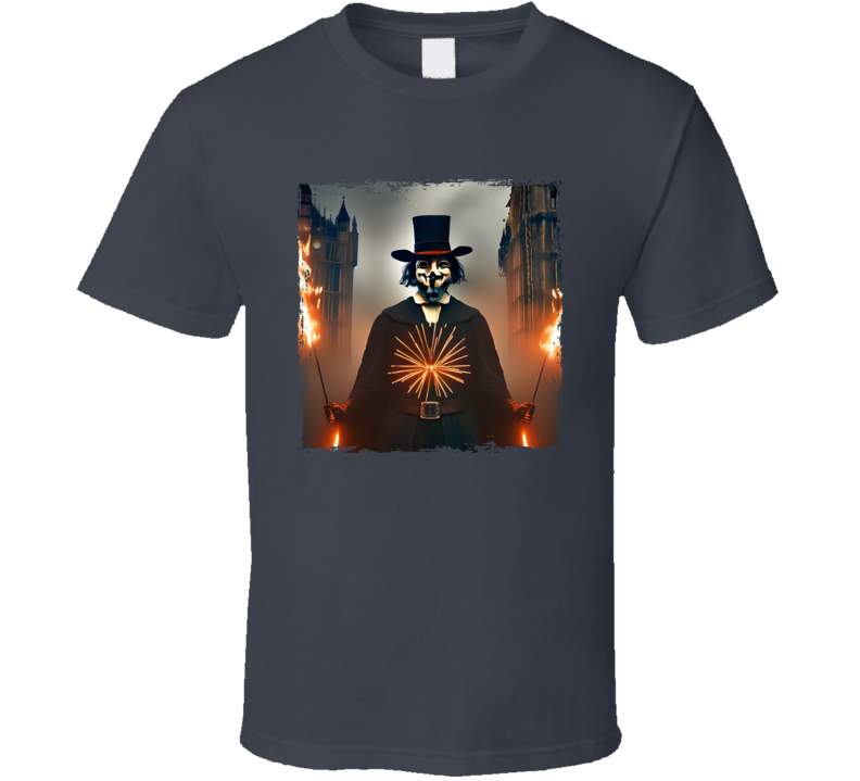 Masked Man With Flaming Sticks T Shirt