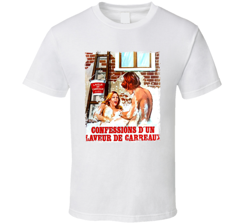 Confessions Of A Window Cleaner 70s French Movie T Shirt