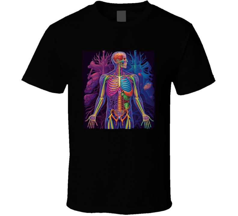 Skeletal Muscles Rainbow Skeleton T Shirt