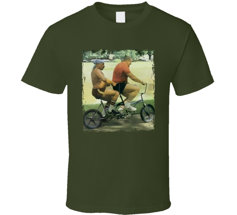 Iron Sheik And Nikolai Volkoff Riding A Tandem Bike Wrestling Fan T Shirt