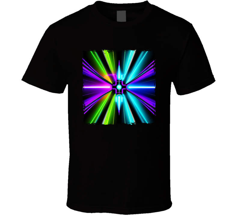 Neon Laser Light Beams T Shirt