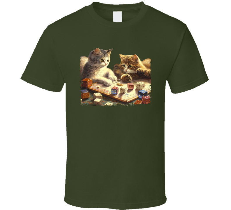 Kittens Playing Dice Game Cute T Shirt