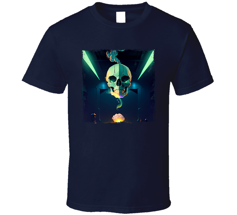 Smoking Skull Laser Lights T Shirt
