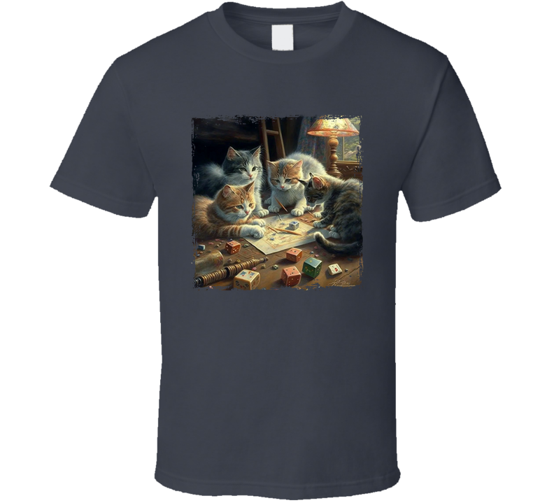Kittens At Play Dice Board Game T Shirt