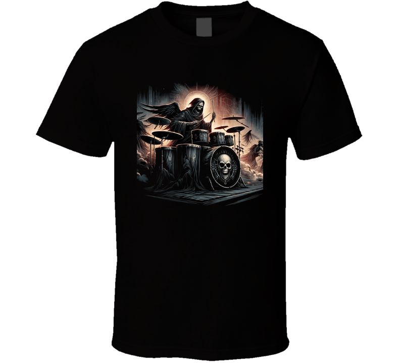 Grim Reaper Drummer Rock T Shirt