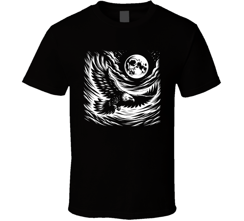 Eagle Moon Bird Fan Novelty T Shirt