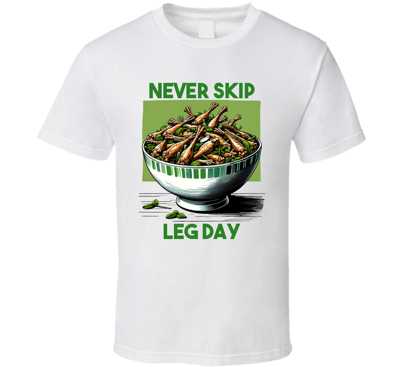 Never Skip Leg Day Frog Legs Parody Funny Gym Gear T Shirt