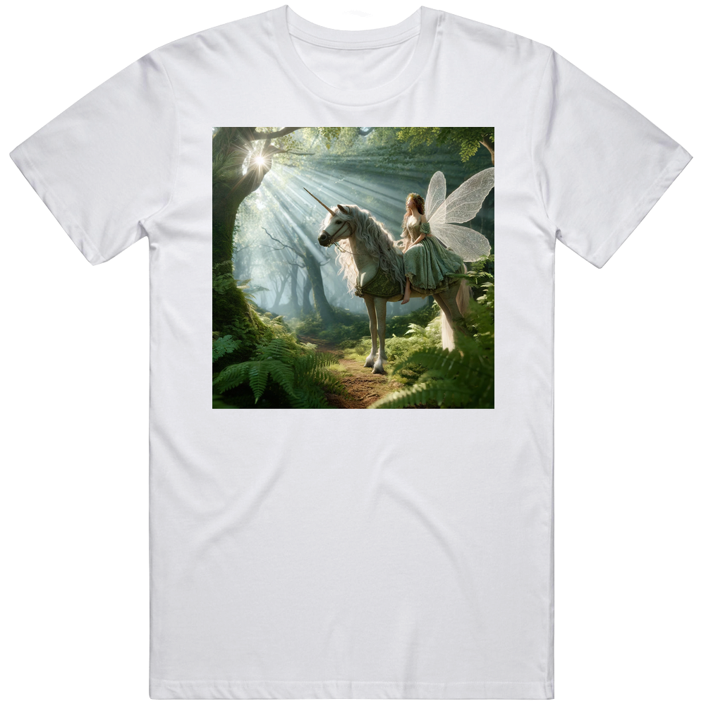 The Blind Fairy And Her Unicorn In The Forest T Shirt