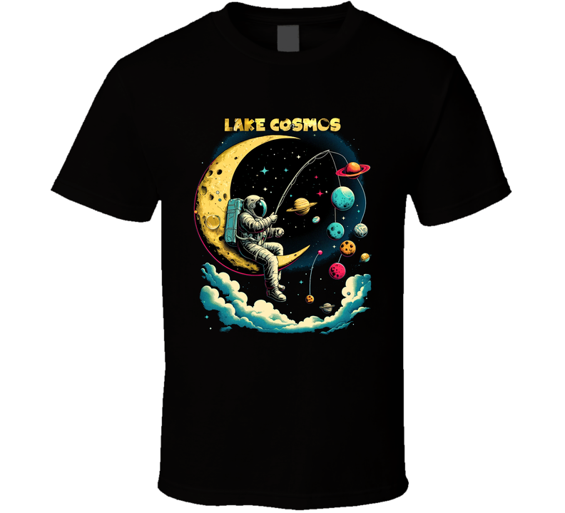 Fishing On Lake Cosmos Astronaut Moon T Shirt