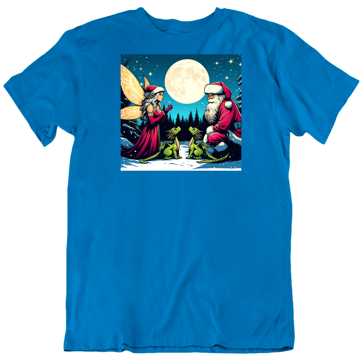 Tooth Fairy Santa Claus Dragons Fantasy T Shirt
