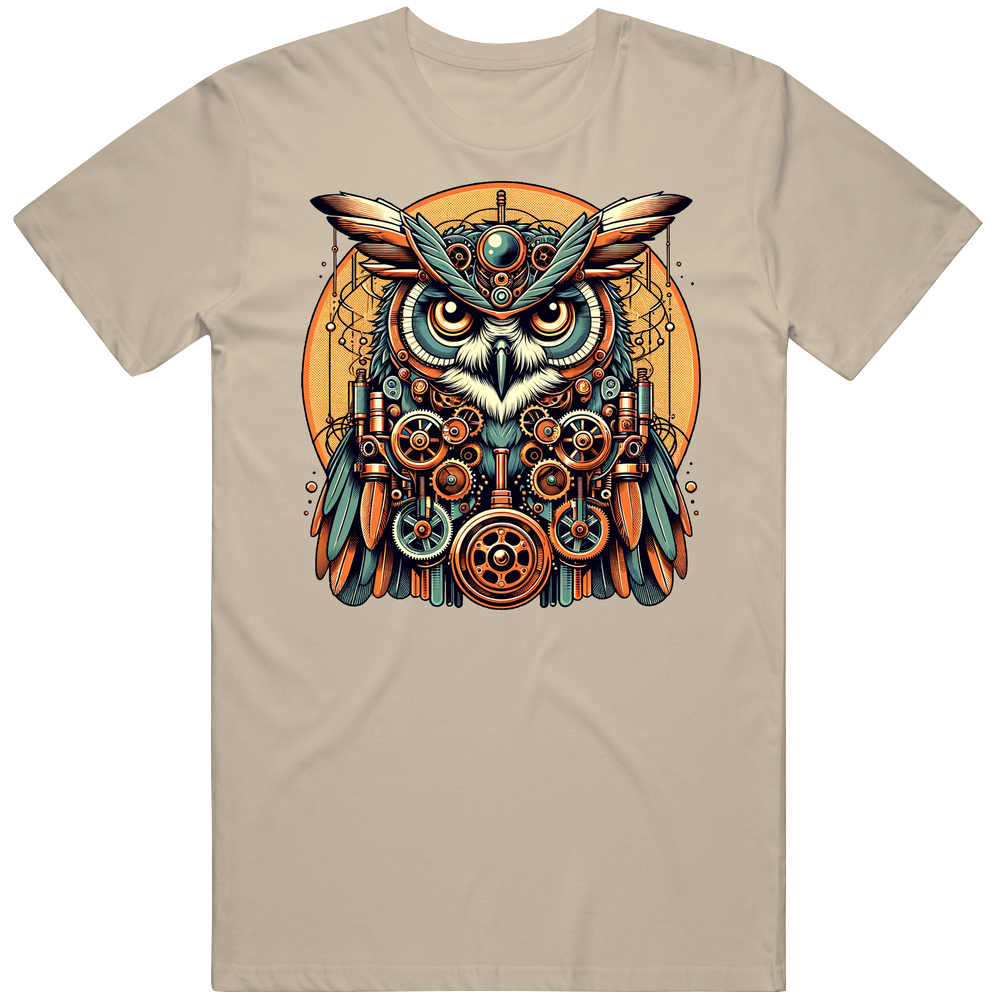 Steampunk Wise Owl Fantasy T Shirt