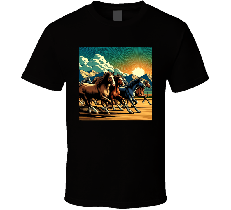 Wild Horses Cowboy T Shirt