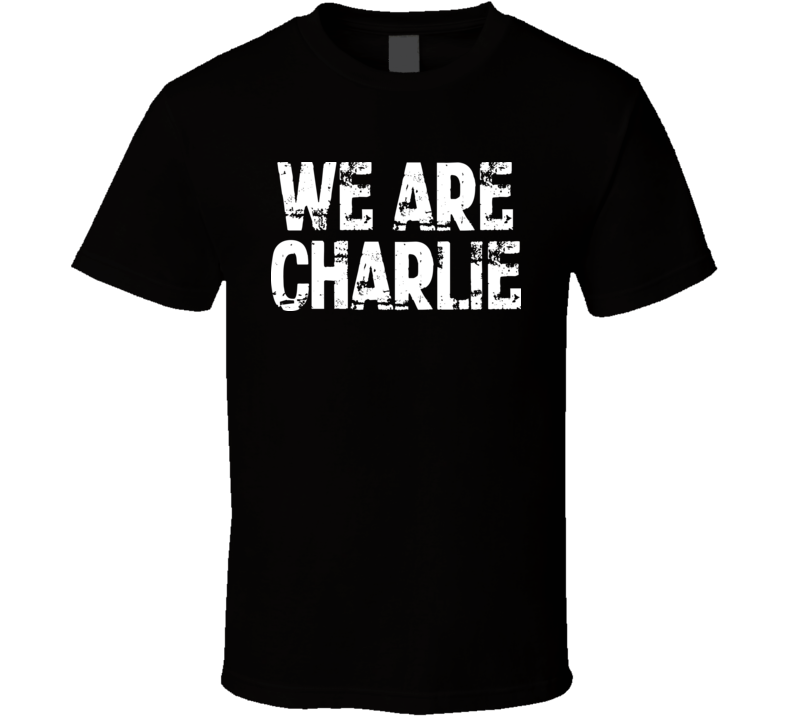 We Are Charlie Freedom of Speech Support Black T Shirt