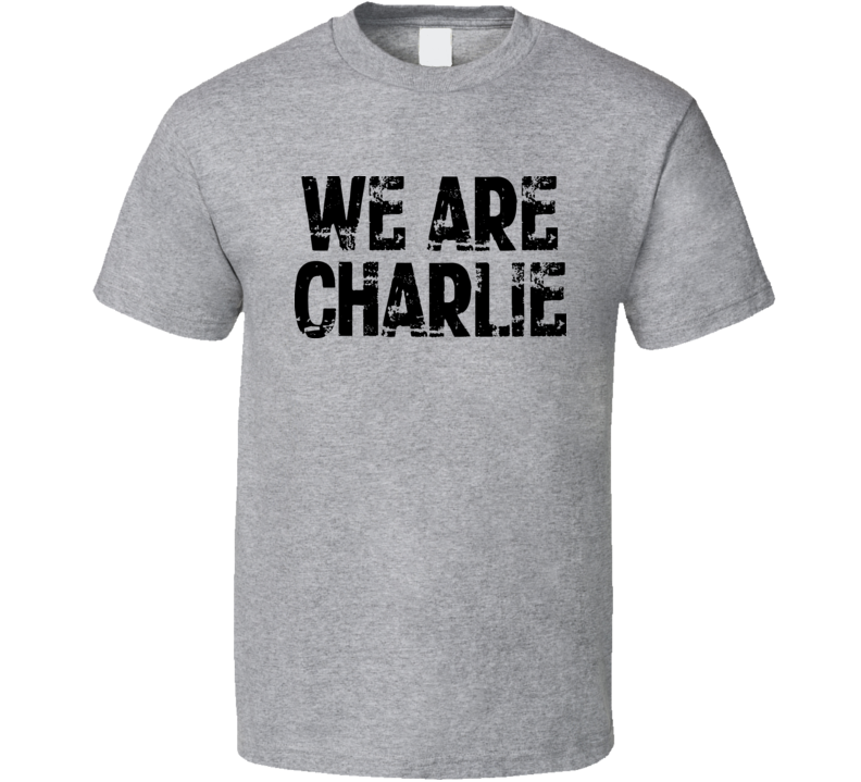 We Are Charlie Freedom of Speech Support Sports Grey T Shirt