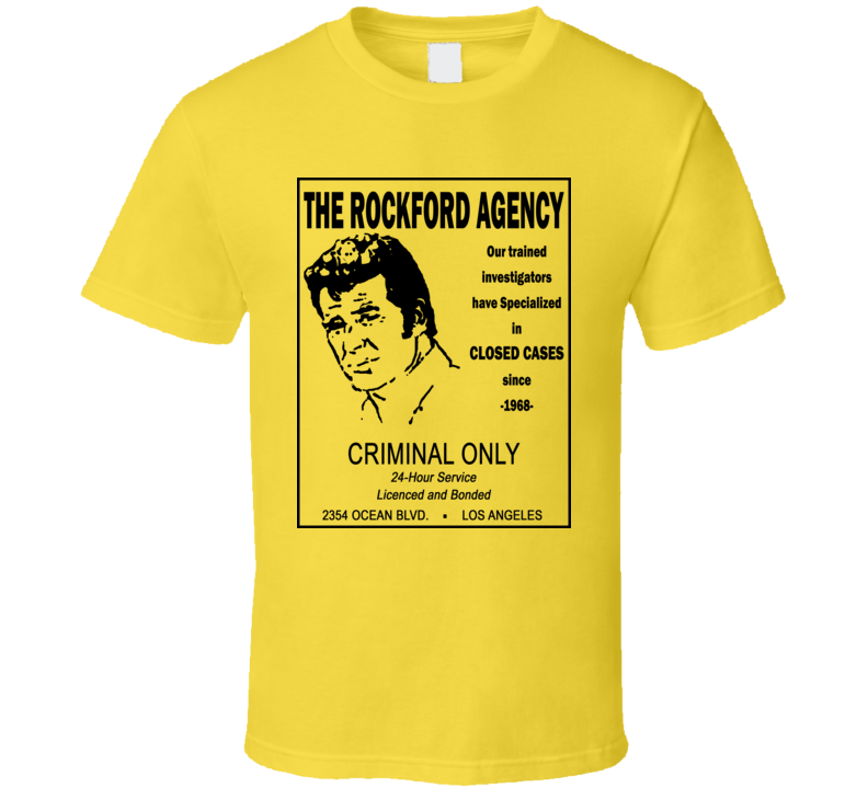 Rockford Files Jim Yellow Pages Ad 1970s PI TV funny T Shirt