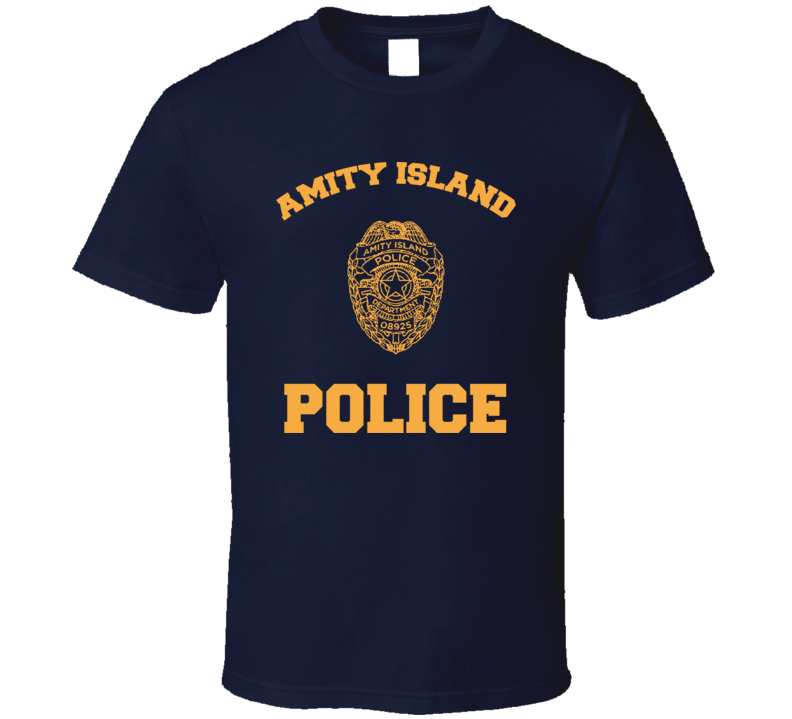 Amity Police Jaws Navy shark horror movie T shirt
