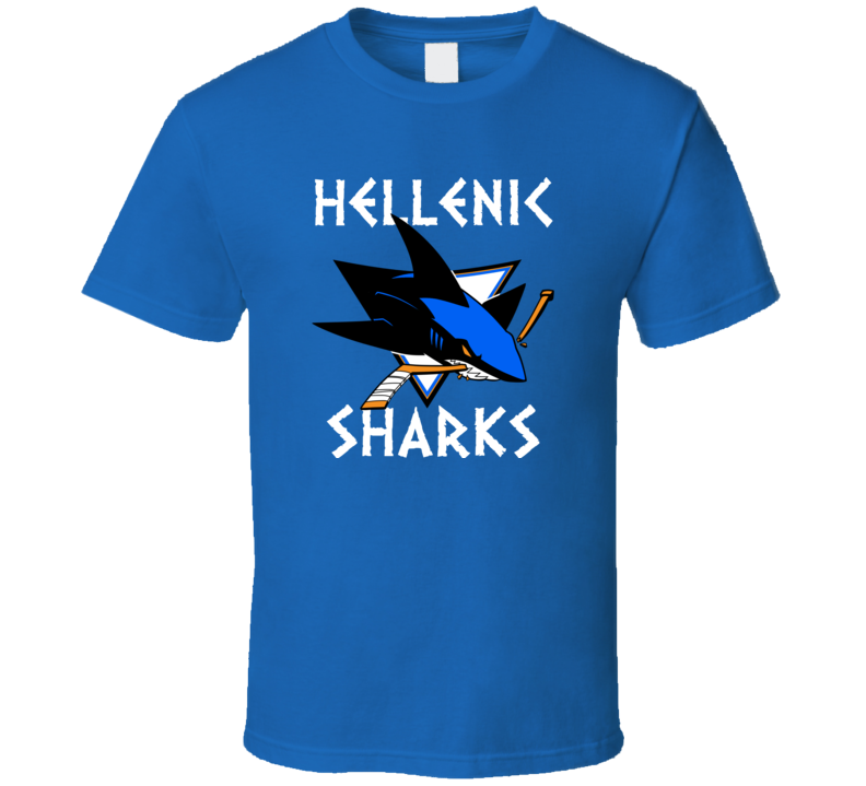 Custom Hellenic Sharks Greek Canadian National Ball Hockey Team T Shirt