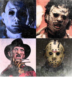 Jason Freddy Leatherface Michael Myers Horror Movie Parody Fan T Shirt