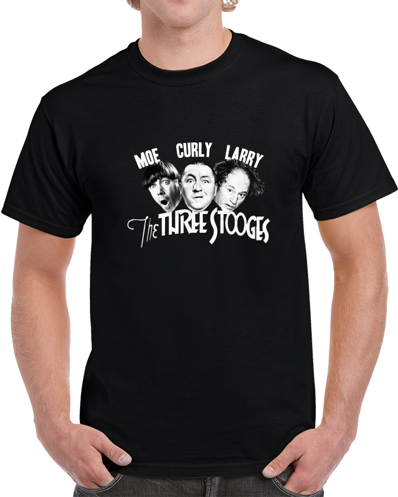 The Three Stooges Curly Larry Moe Funny Classic Movie Fan T Shirt