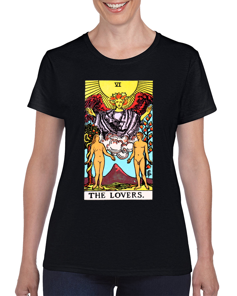 The Lovers Tarot Cards Fortune Voodoo Fan T Shirt