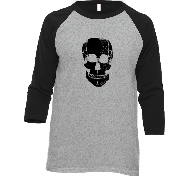 Skull Raglan Baseball Tee T Shirt