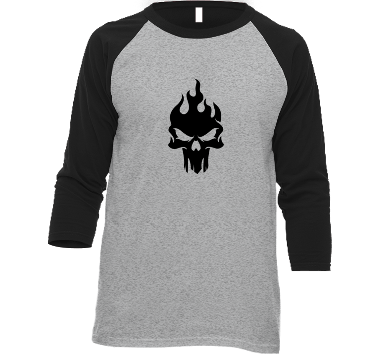 Skull Biker Mma Raglan T Shirt