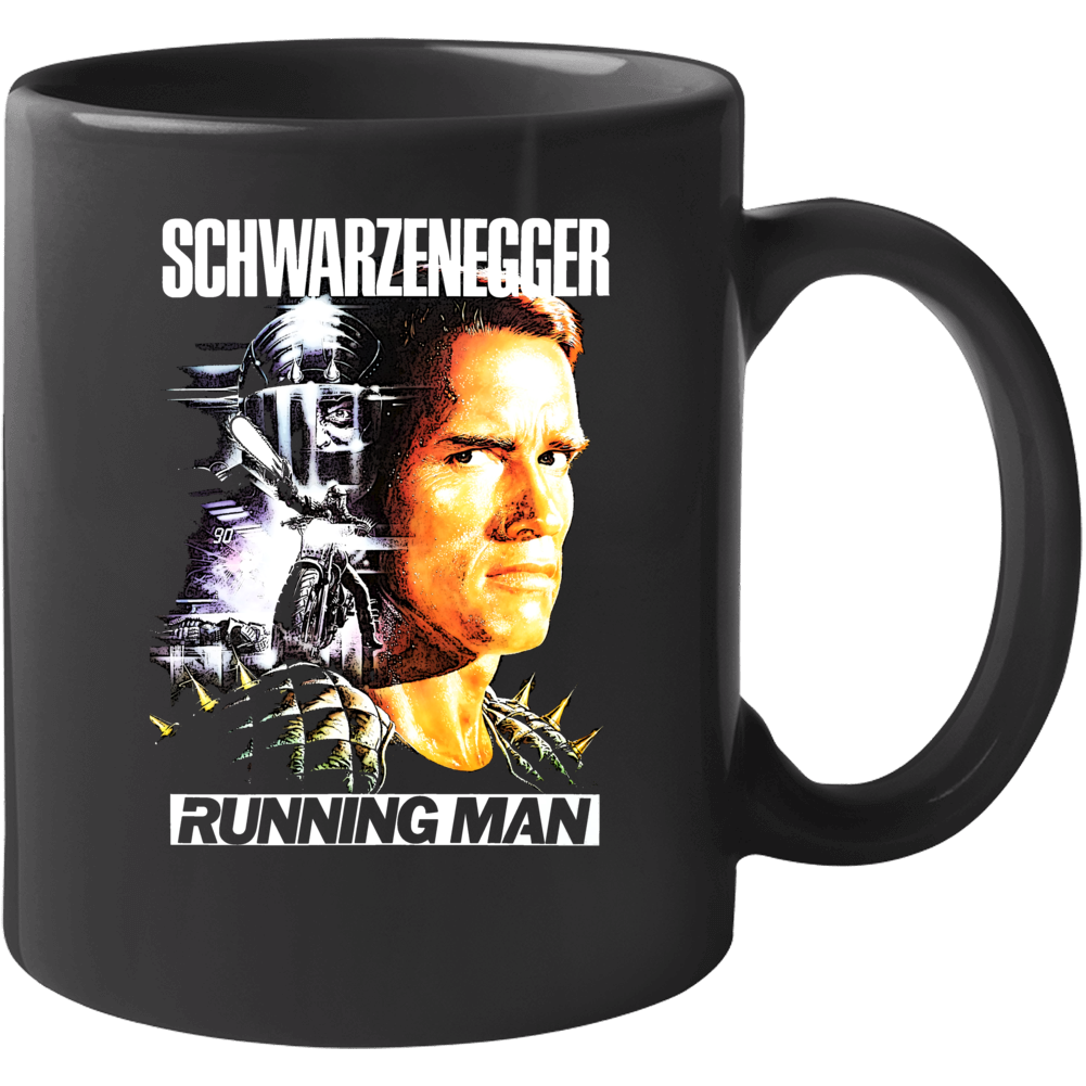 Running Man Arnold Schwarzenegger Movie Stephen King Poster  Fan Mug