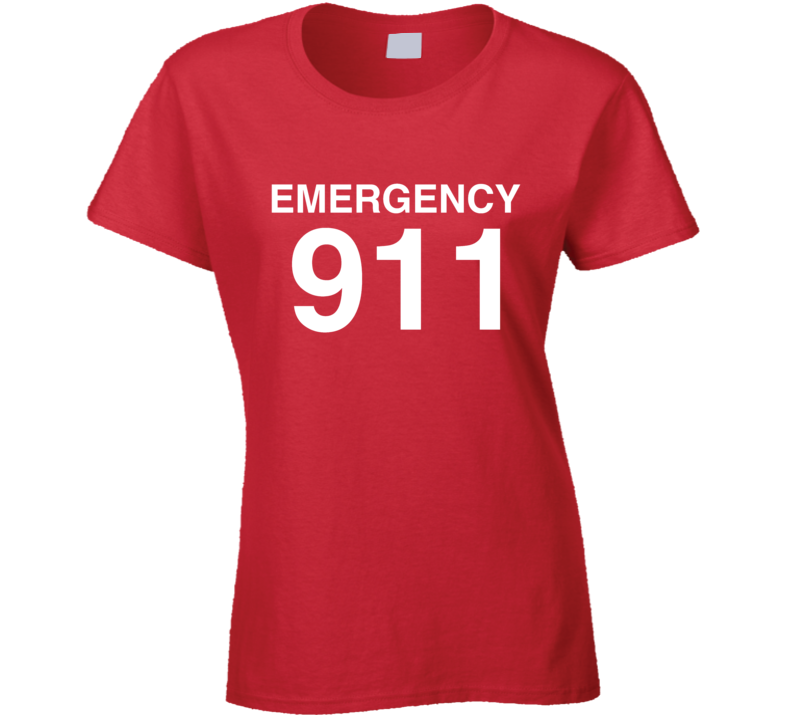 Emergency 911 Police Fire Ambulance First Responder Ladies T Shirt