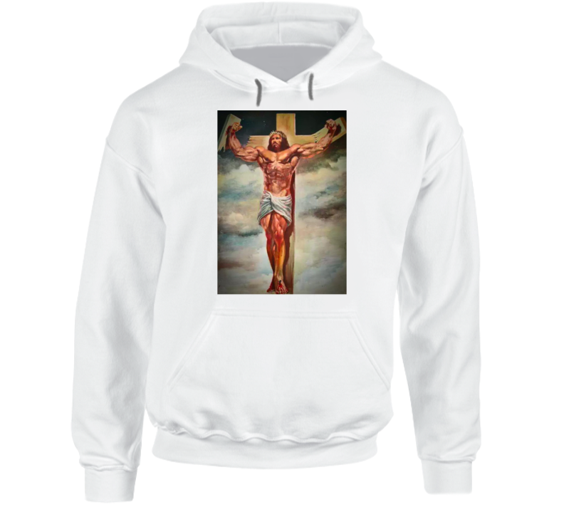 Jesus Lifts Bodybuilder God Gym Parody Hoodie