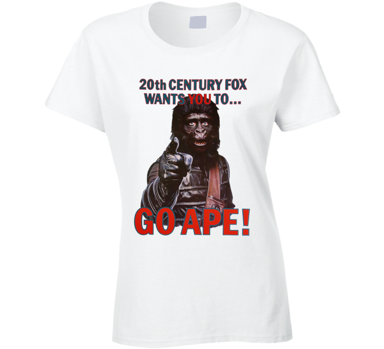 Planet Of The Apes 70s Movie Go Ape Promo Trending Fan Parody Ladies T Shirt