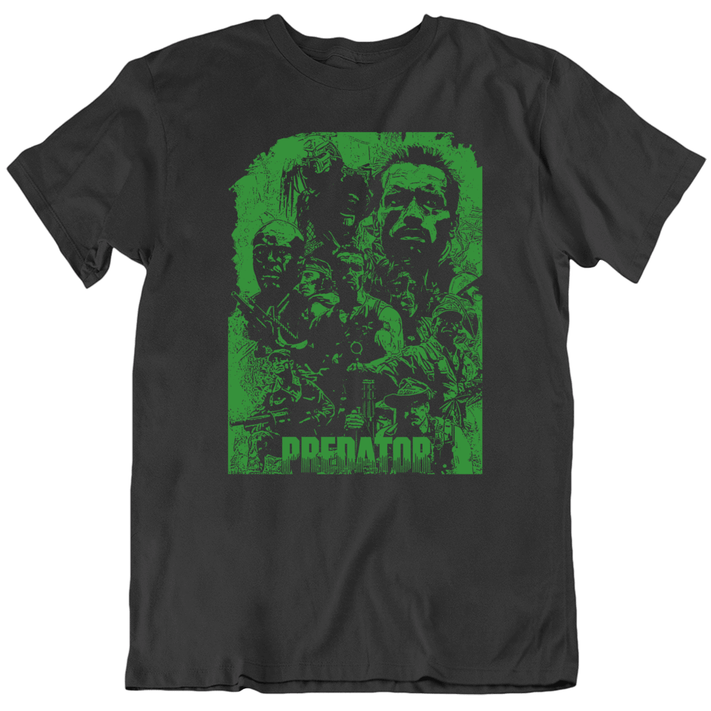 Predator Arnold Schwarzenegger Movie Action Fan Black T Shirt