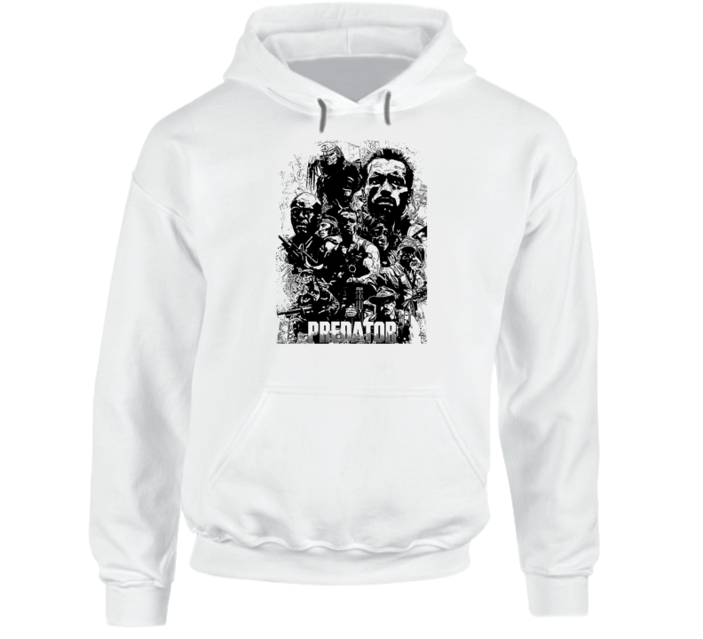 Predator Arnold Schwarzenegger Movie Action Fan White Hoodie