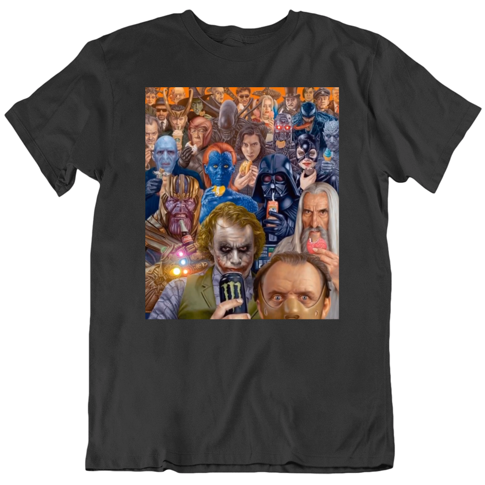 Super Heroes Villains Funny Parody T Shirt