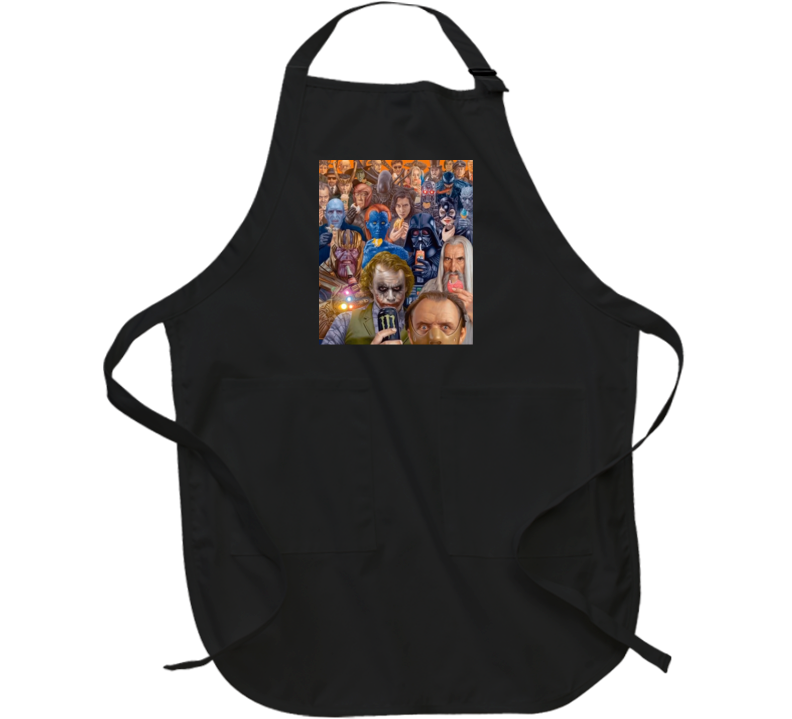 Super Heroes Villains Funny Parody Apron