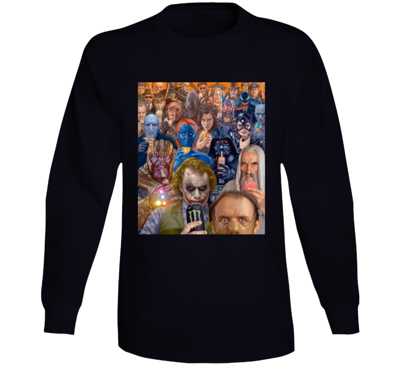 Super Heroes Villains Funny Parody Long Sleeve