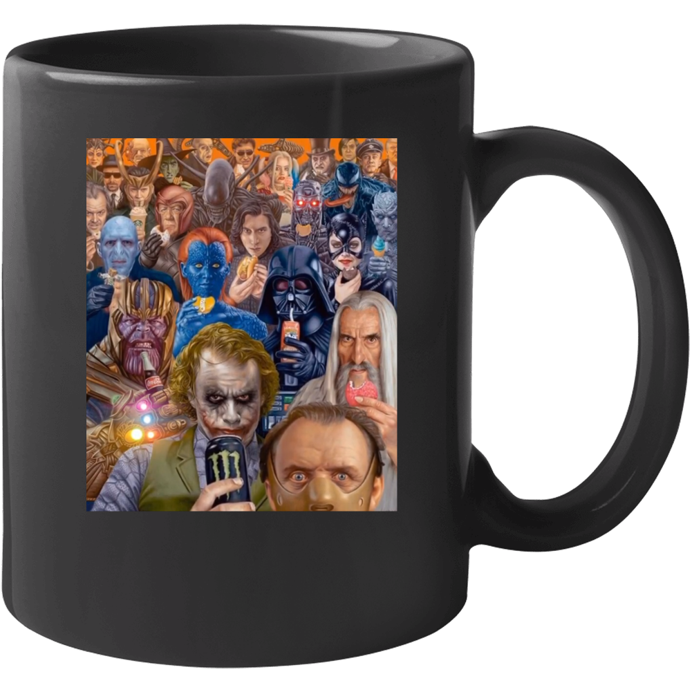 Super Heroes Villains Funny Parody Mug