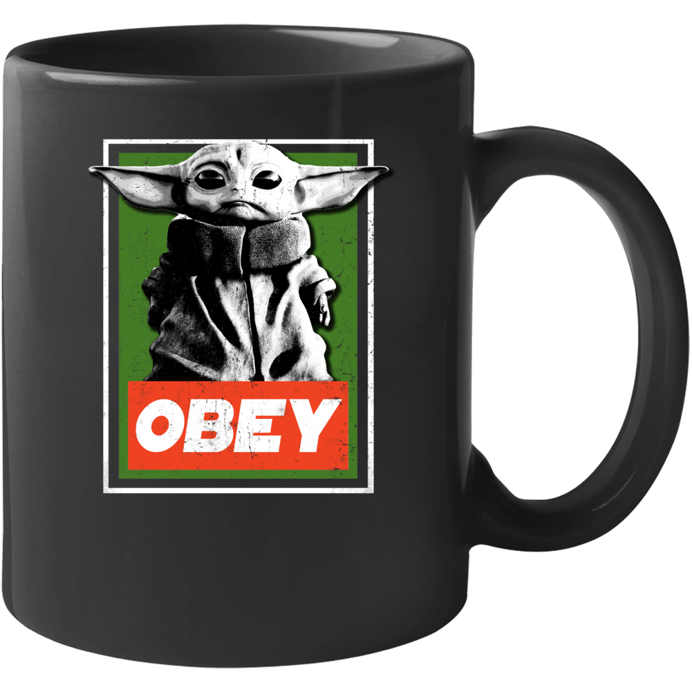 Obey Baby Yoda Funny Star Wars Parody Meme Fan Mug