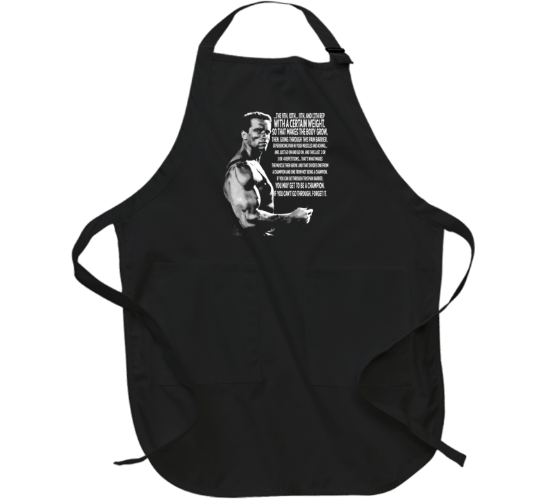 Arnold Schwarzenegger Muscle Grow Quote Bodybuilding Legend Fan Apron