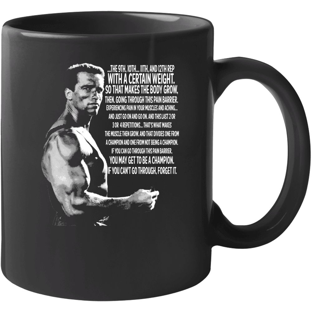 Arnold Schwarzenegger Muscle Grow Quote Bodybuilding Legend Fan Mug